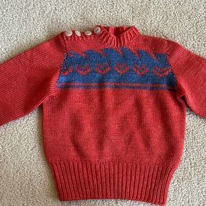 Hand knit acrylic sweater approximately size 2T